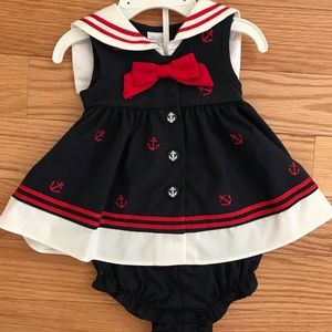 New with tags navy, white, and red dress